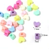 Acrylic spring-colored heart-shaped large-hole beaded solid color heart-shaped loose beads DIY bracelet necklace children's beaded accessories details Picture